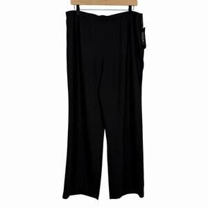 NWT Lafayette 148 Womens Trouser Pants 100% Cotton Black 16P Straight Leg Office